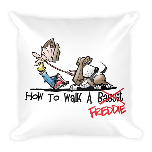 Tim's How to Walk Freddie Square Pillow - The Bloodhound Shop