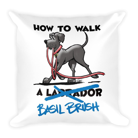 Tim's How to Walk Basil Brush Square Pillow - The Bloodhound Shop