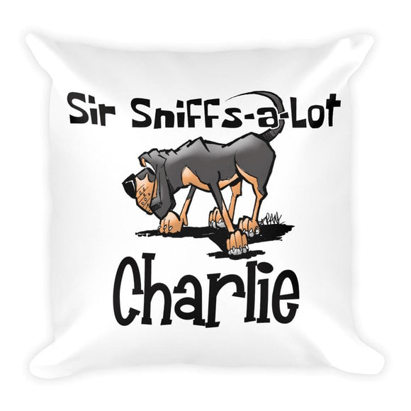 Charlie Sir Sniffs A Lot Square Pillow - The Bloodhound Shop
