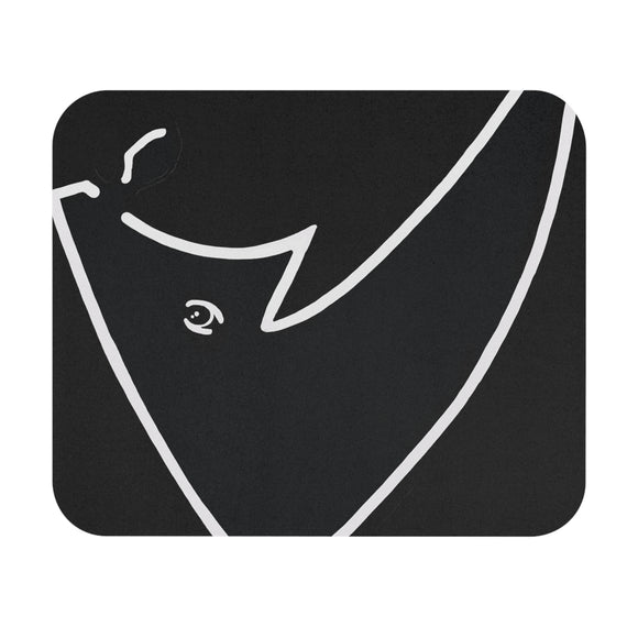Abstract Minimalist Black Rhino Mouse Pad - Modern Desk Accessory for Creative Workspaces