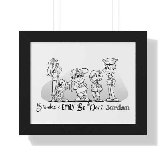 Group Lineup Design Framed Horizontal Poster | The Bloodhound Shop