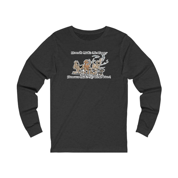 2021 Hounds Make Me Happy FBC Unisex Jersey Long Sleeve Tee | The Bloodhound Shop