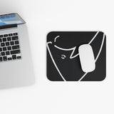 Abstract Minimalist Black Rhino Mouse Pad - Modern Desk Accessory for Creative Workspaces