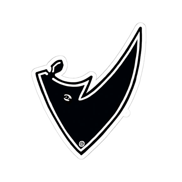 Black Rhino V-Logo Kiss-Cut Sticker — Minimal Black Rhino Decal for Laptop & Gear