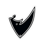 Black Rhino V-Logo Kiss-Cut Sticker — Minimal Black Rhino Decal for Laptop & Gear