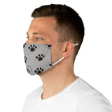 Paw Print FBC Grey Fabric Face Mask