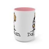 Beagle Dog Mom Two-Tone Coffee Mugs, 15oz