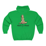 Heart of a hound Back Print Unisex Heavy Blend™ Full Zip Hooded Sweatshirt | The Bloodhound Shop