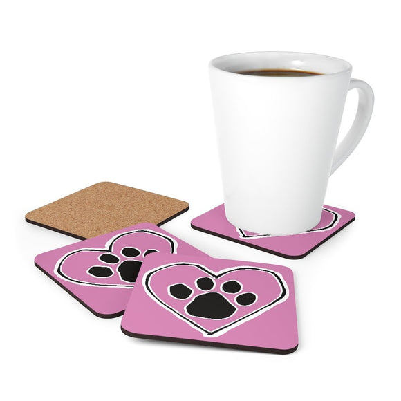 Heart & Paw FBC Custom Corkwood Coaster Set