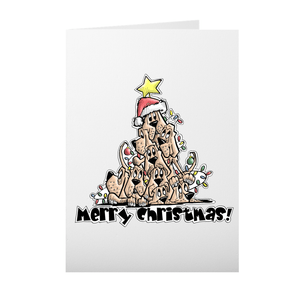 Merry Christmas Tree Hounds Folded Cards - The Bloodhound Shop