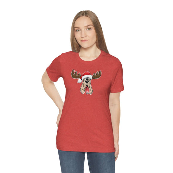 Christmas Moose Hound Bella Canvas Unisex Jersey Short Sleeve Tee