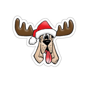 Christmas Moose Hound Kiss-Cut Stickers | The Bloodhound Shop