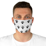 Paw Print FBC White Fabric Face Mask