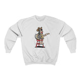 Guitar Playing Hound Dog Unisex Heavy Blend™ Crewneck Sweatshirt | The Bloodhound Shop