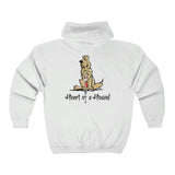 Heart of a hound Back Print Unisex Heavy Blend™ Full Zip Hooded Sweatshirt | The Bloodhound Shop