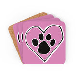Heart & Paw FBC Custom Corkwood Coaster Set