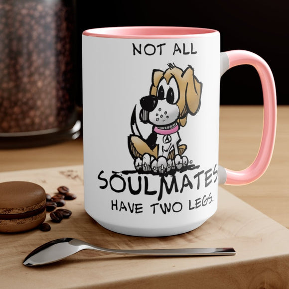 Beagle Soulmates Two-Tone Coffee Mugs, 15oz