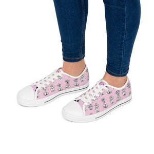 Fur Baby Custom Pink Women's Low Top Sneakers | The Bloodhound Shop