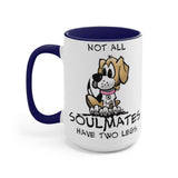 Beagle Soulmates Two-Tone Coffee Mugs, 15oz