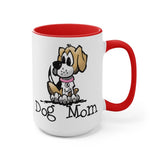 Beagle Dog Mom Two-Tone Coffee Mugs, 15oz | The Bloodhound Shop