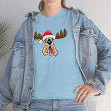 Christmas Moose Hound Unisex Heavy Cotton Tee