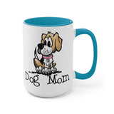 Beagle Dog Mom Two-Tone Coffee Mugs, 15oz | The Bloodhound Shop