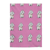 2021 Maltese LV FBC Pink Velveteen Plush Blanket