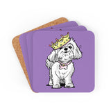 If The Crown Fits Maltese FBC Corkwood Coaster Set