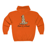 Heart of a hound Back Print Unisex Heavy Blend™ Full Zip Hooded Sweatshirt | The Bloodhound Shop