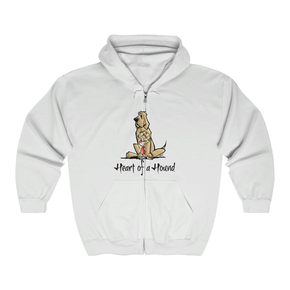 Heart of a Hound Full Color Unisex Heavy Blend™ Full Zip Hooded Sweatshirt | The Bloodhound Shop