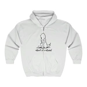 Heart of a Hound Unisex Heavy Blend™ Full Zip Hooded Sweatshirt | The Bloodhound Shop