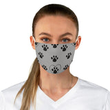 Paw Print FBC Grey Fabric Face Mask