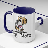 Beagle Dog Mom Two-Tone Coffee Mugs, 15oz