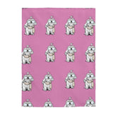 2021 Maltese LV FBC Pink Velveteen Plush Blanket