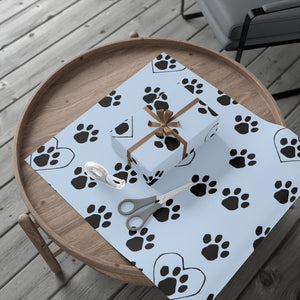 Heart and Paw Design Gift Wrap Paper, 1pc | The Bloodhound Shop