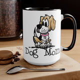 Beagle Dog Mom Two-Tone Coffee Mugs, 15oz