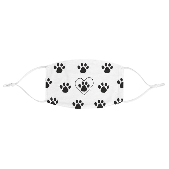 Paw Print FBC White Fabric Face Mask