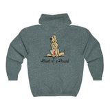 Heart of a hound Back Print Unisex Heavy Blend™ Full Zip Hooded Sweatshirt | The Bloodhound Shop