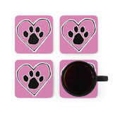 Heart & Paw FBC Custom Corkwood Coaster Set