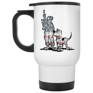 Soldier Hound White Travel Mug - The Bloodhound Shop