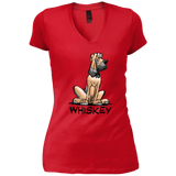 Whiskey Collection District Junior's Vintage Wash V-Neck T-Shirt - The Bloodhound Shop
