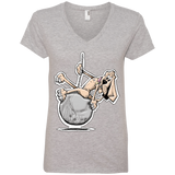 Wrecking Ball Hound Anvil Ladies' V-Neck T-Shirt - The Bloodhound Shop