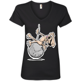 Wrecking Ball Hound Anvil Ladies' V-Neck T-Shirt - The Bloodhound Shop