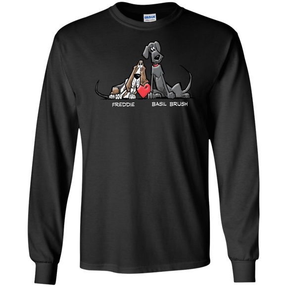 Tim's Freddie & Basil Brush Gildan LS Ultra Cotton T-Shirt - The Bloodhound Shop