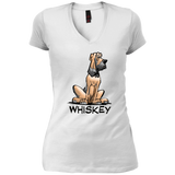 Whiskey Collection District Junior's Vintage Wash V-Neck T-Shirt - The Bloodhound Shop