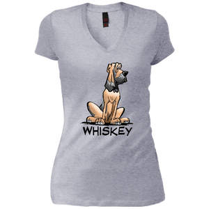 Whiskey Collection District Junior's Vintage Wash V-Neck T-Shirt - The Bloodhound Shop