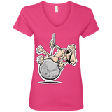 Wrecking Ball Hound Anvil Ladies' V-Neck T-Shirt - The Bloodhound Shop