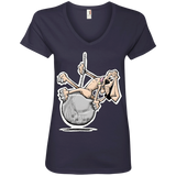 Wrecking Ball Hound Anvil Ladies' V-Neck T-Shirt - The Bloodhound Shop