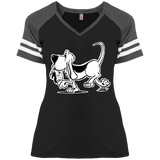 Retro Hound District Ladies' Game V-Neck T-Shirt - The Bloodhound Shop