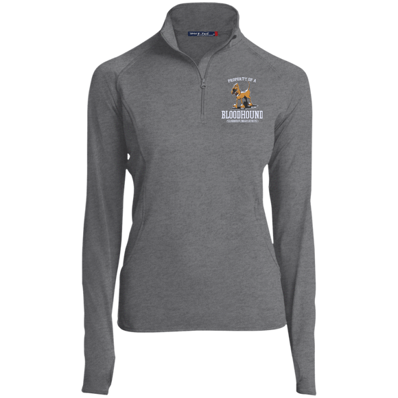 Property of a Bloodhound Specialty Sport-Tek Women's 1/2 Zip Performance Pullover - The Bloodhound Shop
